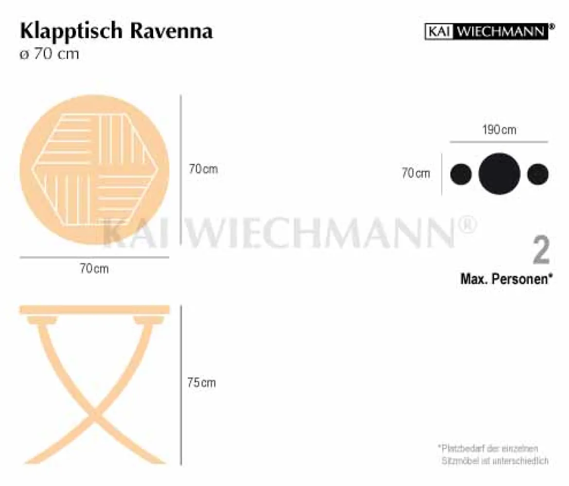 Teak Klapptisch rund Ravenna