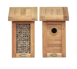 Teak Nistkasten Set Doppelkoje
