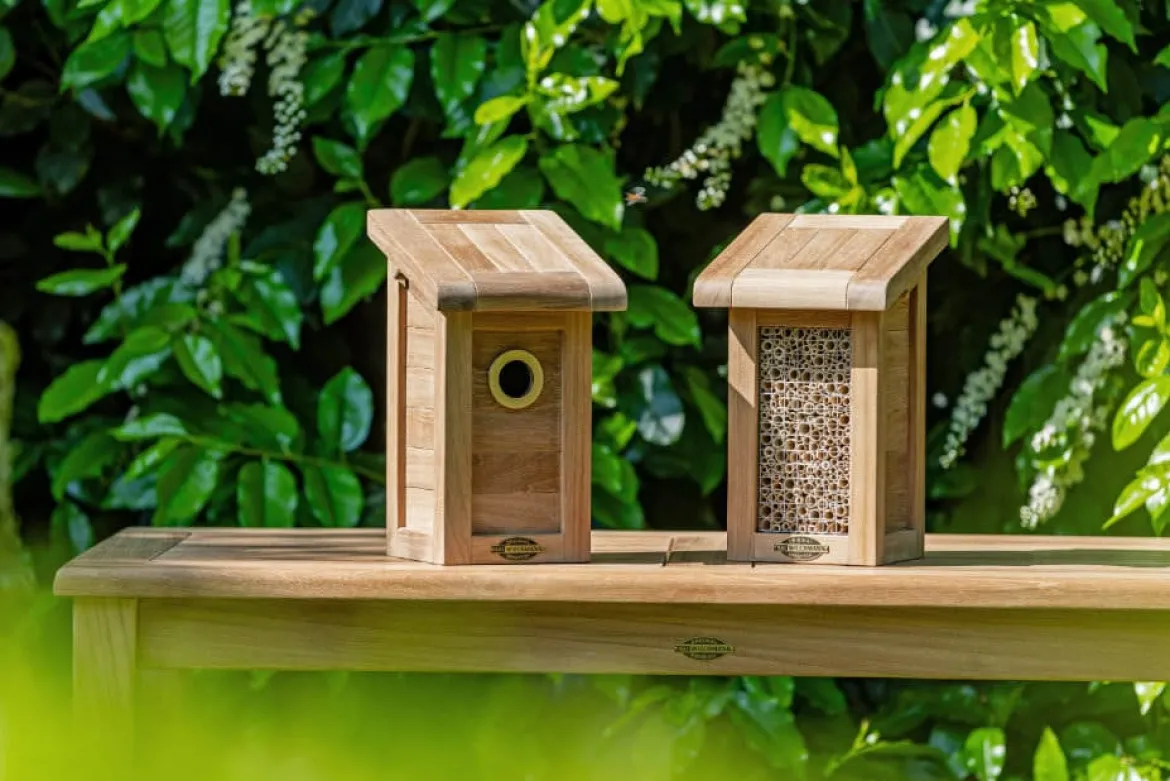 Teak Nistkasten Set Doppelkoje