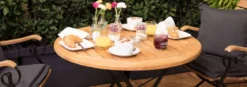 Teak Sitzgruppe Bellevue rund 1-5 Personen mit Klappfunktion