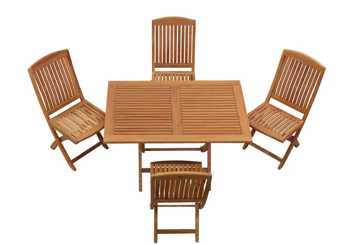 Teak Sitzgruppe Brighton eckig 1-4 Personen mit Klappfunktion
