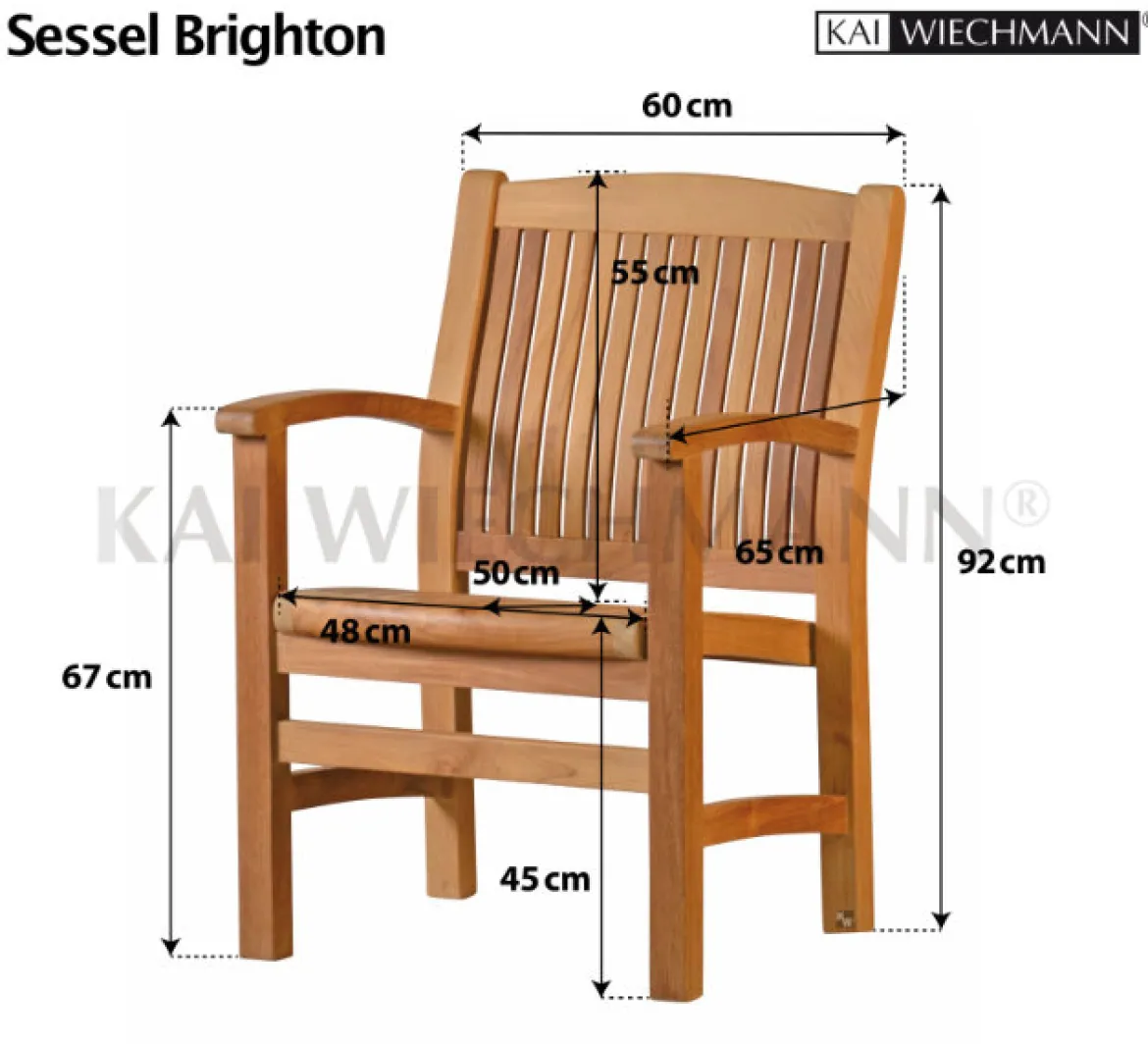 Teak Sitzgruppe Brighton mit Sesseln 1-8 Personen