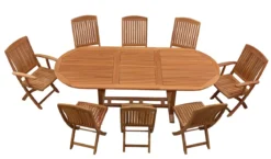 Teak Sitzgruppe Brighton oval 6-12 Personen mit Ausziehfunktion