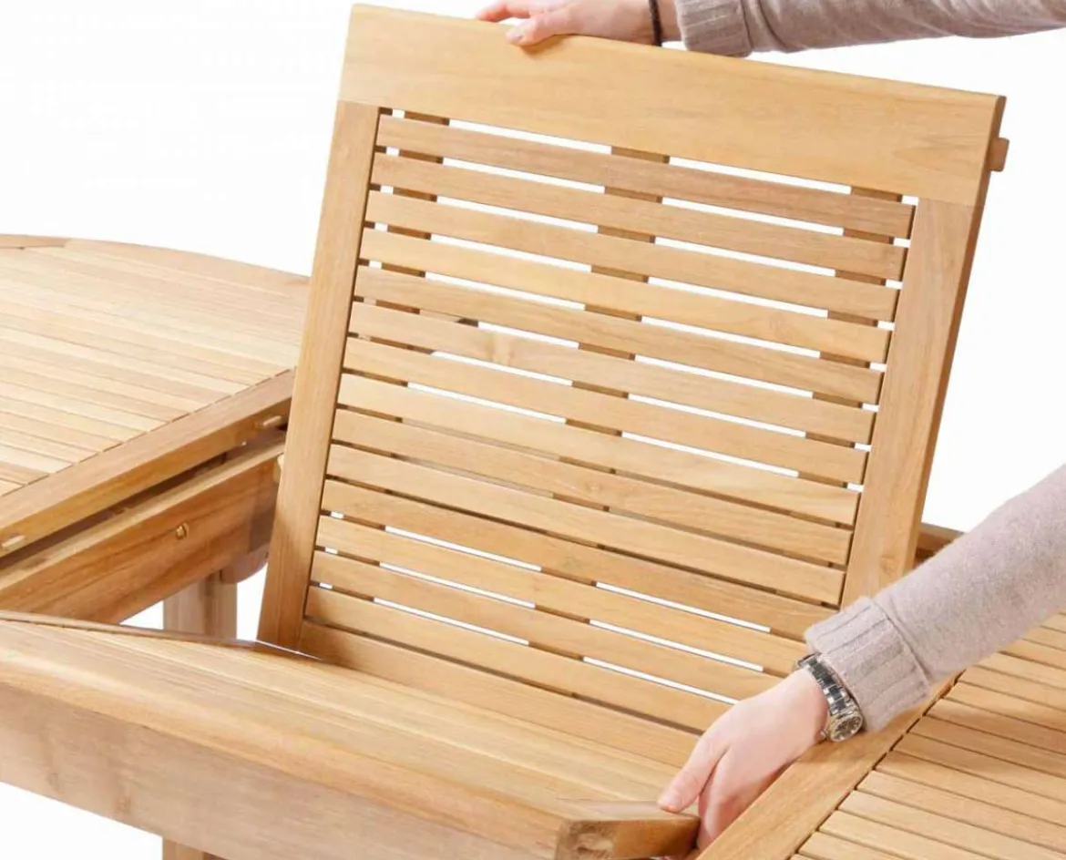 Teak Sitzgruppe Brighton oval 6-12 Personen mit Ausziehfunktion