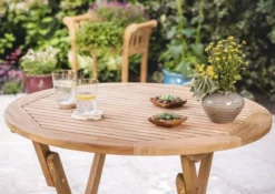 Teak Sitzgruppe Brighton rund 1-4 Personen mit Klappfunktion