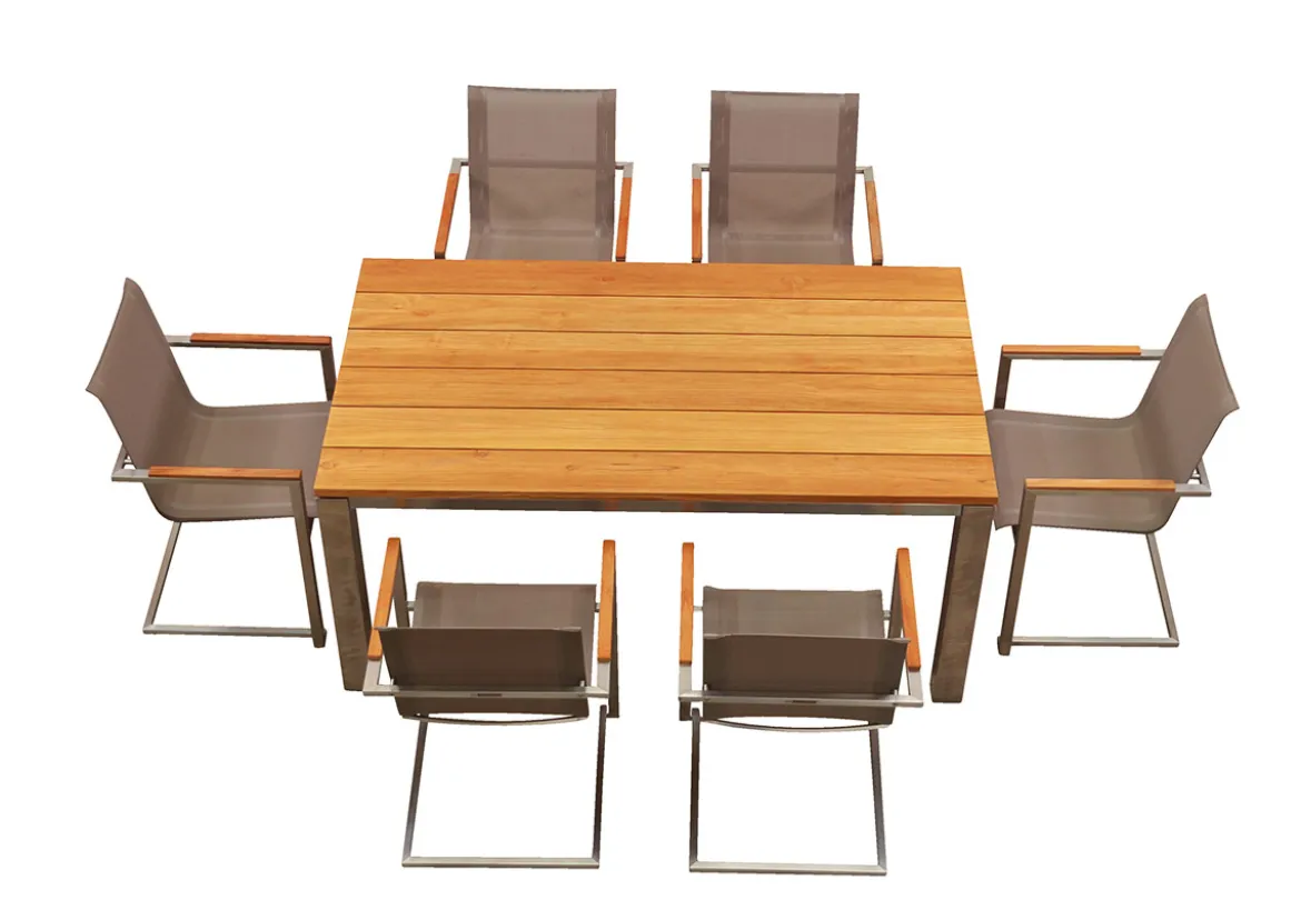 Teak Sitzgruppe Hamilton eckig und Bolton 4-10 Personen