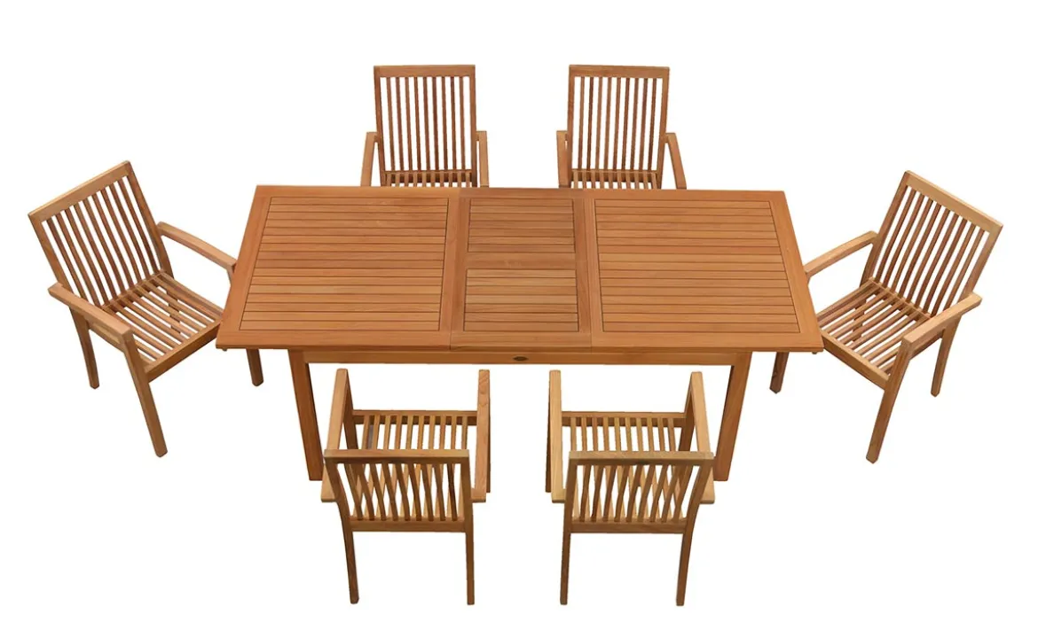 Teak Sitzgruppe Notting Hill und Seaside 4-10 Personen mit Ausziehfunktion