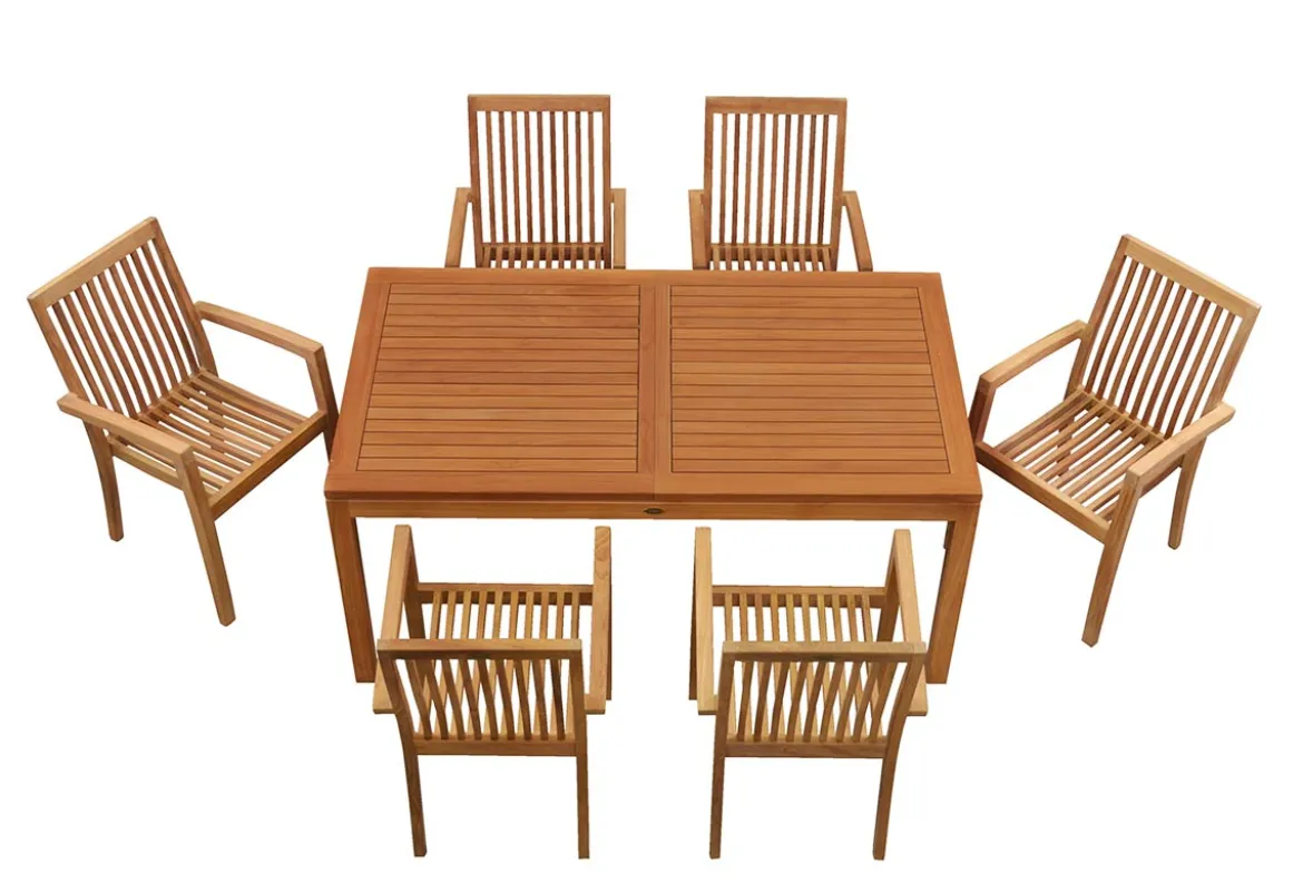 Teak Sitzgruppe Notting Hill und Seaside 4-10 Personen mit Ausziehfunktion