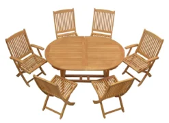 Teak Sitzgruppe Orvieto und Portofino 4-10 Personen mit Ausziehfunktion