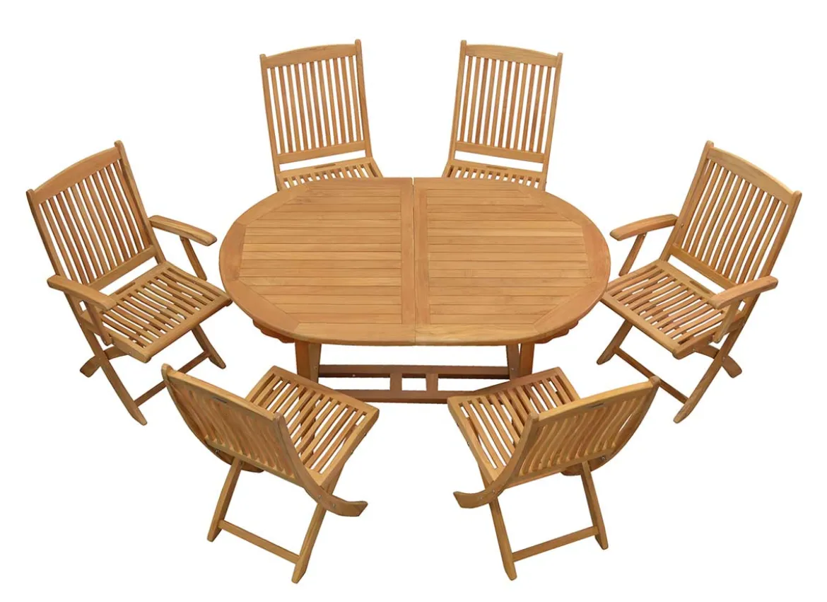 Teak Sitzgruppe Orvieto und Portofino 4-10 Personen mit Ausziehfunktion