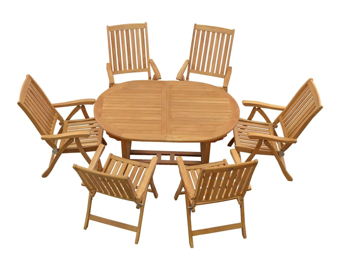 Teak Sitzgruppe Orvieto und Pisa 4-10 Personen mit Ausziehfunktion