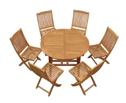 Teak Sitzgruppe Rondo und Portofino 6-8 Personen mit Ausziehfunktion