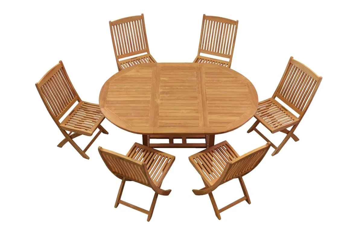 Teak Sitzgruppe Rondo und Portofino 6-8 Personen mit Ausziehfunktion
