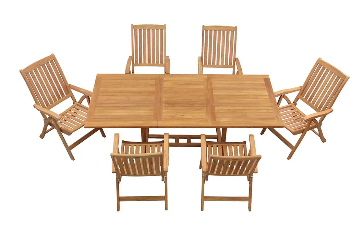 Teak Sitzgruppe Tivoli und Pisa 4-10 Personen mit Ausziehfunktion