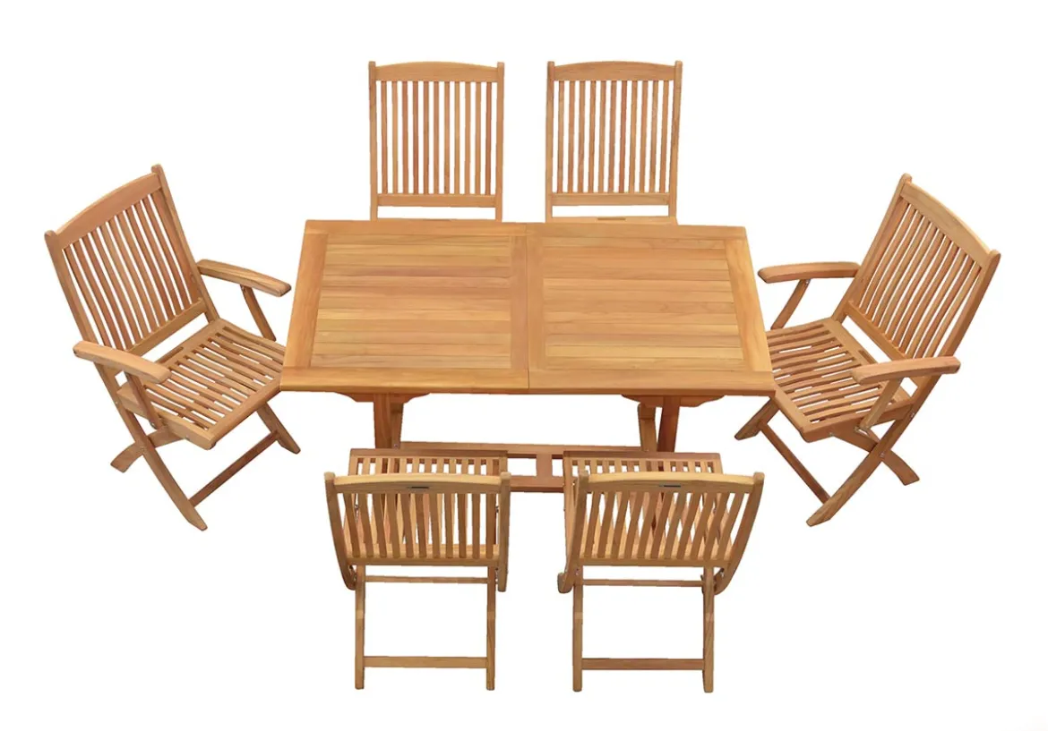 Teak Sitzgruppe Tivoli und Portofino 4-10 Personen mit Ausziehfunktion
