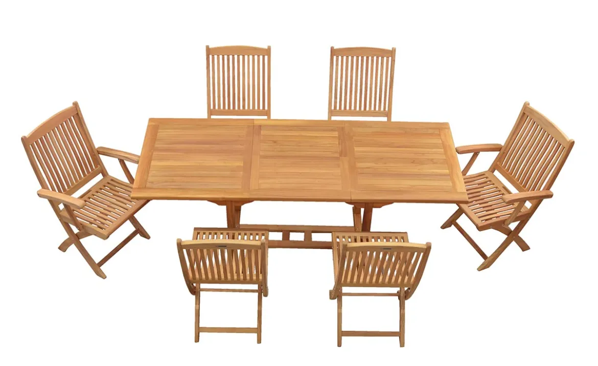Teak Sitzgruppe Tivoli und Portofino 4-10 Personen mit Ausziehfunktion