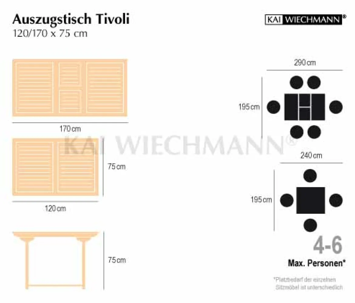 Teak Sitzgruppe Tivoli und Vitello 4-10 Personen mit Ausziehfunktion