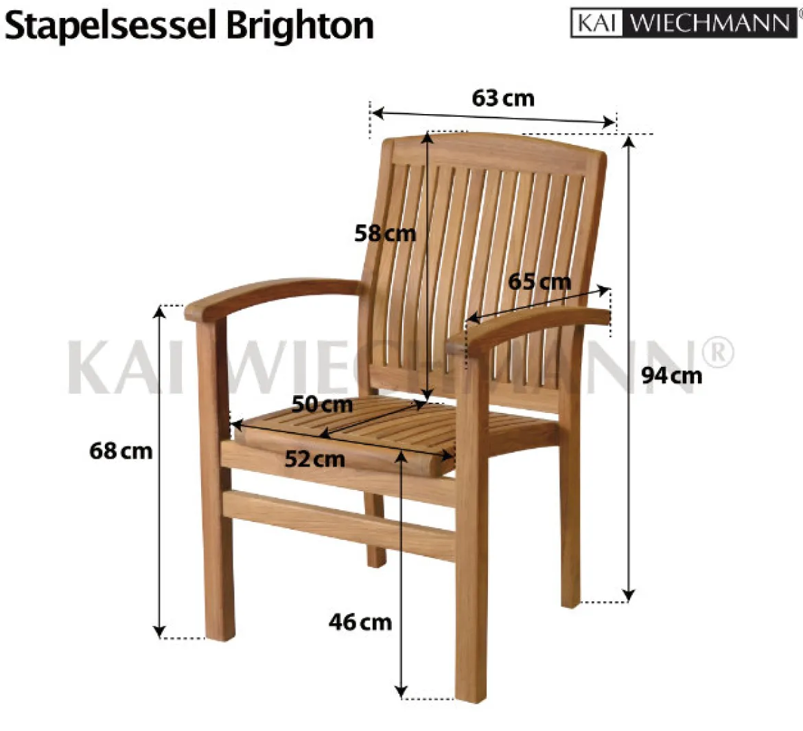 Teak Stapelsessel Brighton