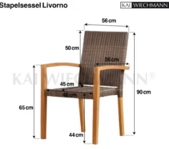 Teak Stapelsessel Livorno