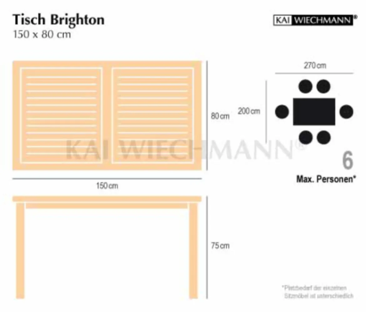 Teak Tisch Brighton rechteckig 150 cm