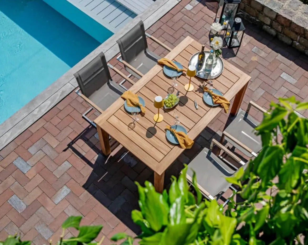 Teak Tisch Edelstahl Triton