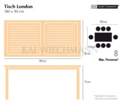 Teak Tisch London 180 cm