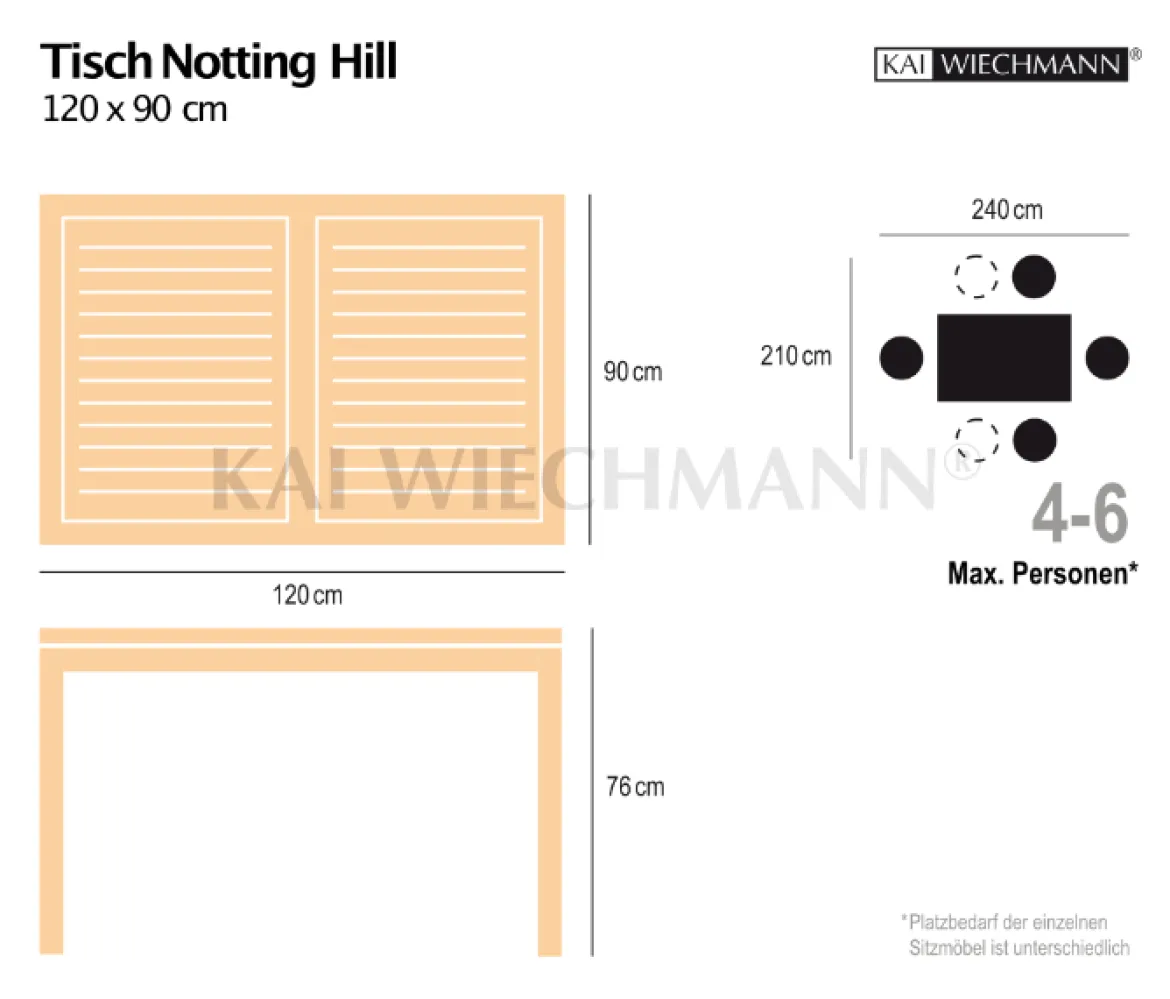 Teak Tisch Notting Hill 120 cm