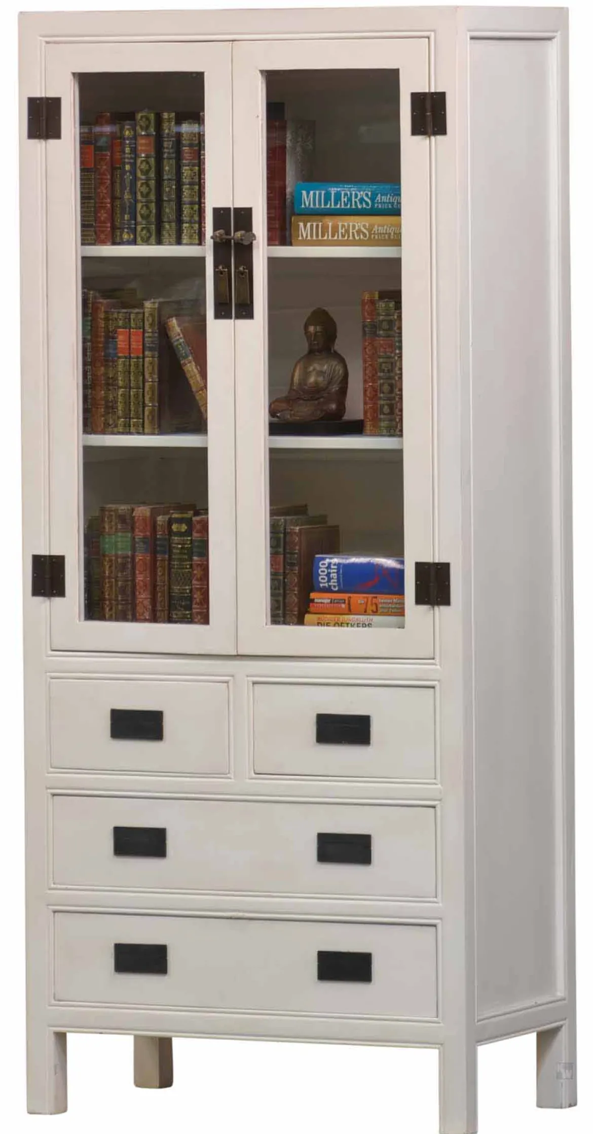 Vitrinenschrank antikweiß