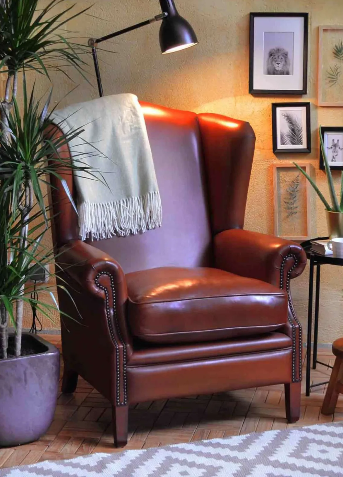Wing Chair Rindsleder